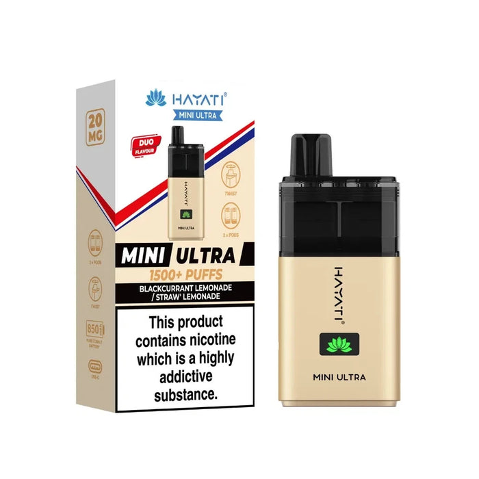 Hayati Mini Ultra Disposable Vape 1.5k Puffs 2% Nicotine disposable vape x5