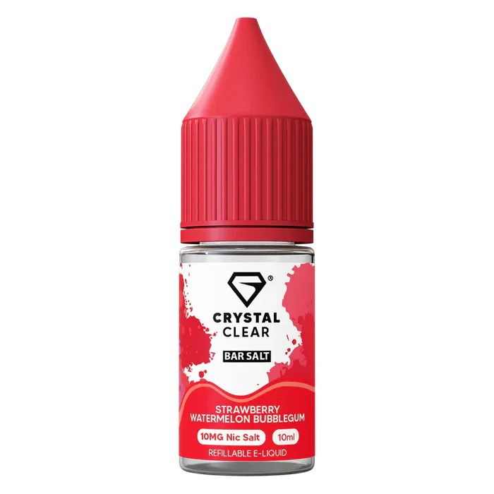 Crystal Clear Strawberry Watermelon Bubblegum Nic Salt Vape juice 10ml