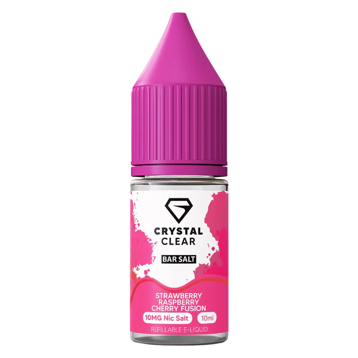 Crystal Clear Strawberry Raspberry Cherry Nic Salt Vape juice 10ml