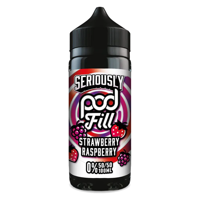Seriously Pod Fill by Doozy Vape Strawberry Raspberry 100ml Shortfill Eliquid