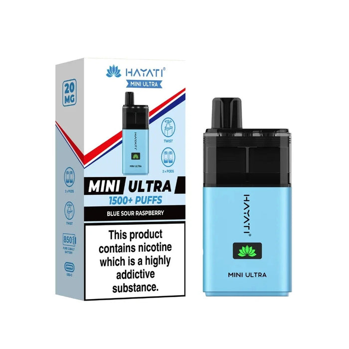 Hayati Mini Ultra Disposable Vape 1.5k Puffs 2% Nicotine disposable vape x5