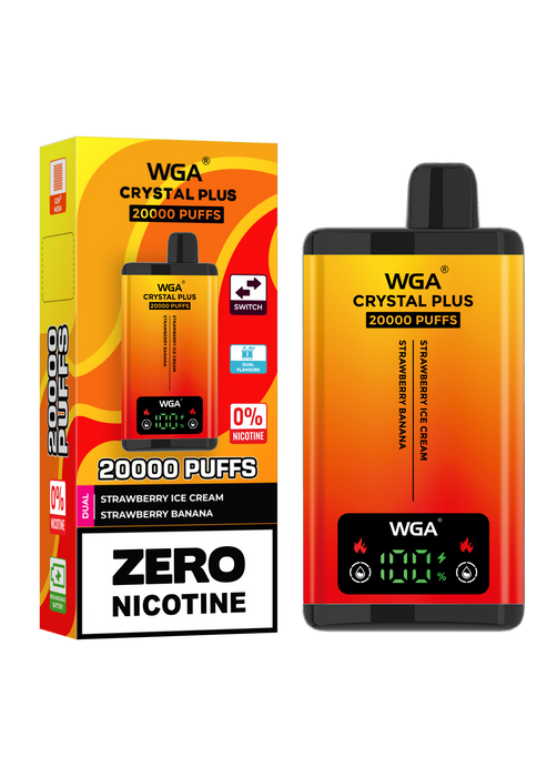 WGA Crystal Plus 20000 Strawberry Ice Cream / Strawberry Banana 0 Nicotine Disposable Vape