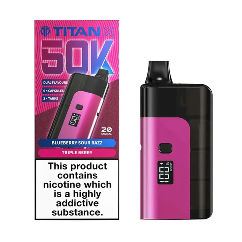 Blueberry sour razz tripple berry Titan X Prefilled Pod Kit