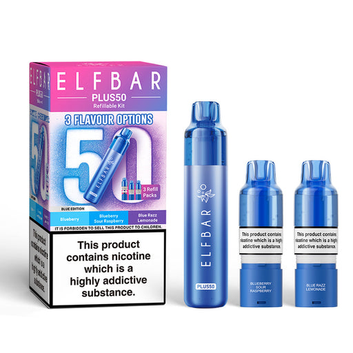 Blue edition Elf Bar Plus 50 Prefilled Pod Kit