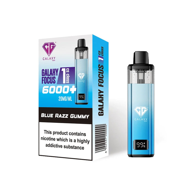 Blue Razz Gummy Crystal Galaxy Focus 6K Puffs Prefilled Pod Kit