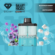 Blue Razz Gummy and White Gummy Crystal Galaxy Focus 2 30K Prefilled Pods
