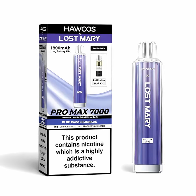 Blue Razz Lemonade Hawcos x Lost Mary Pro Max 7000 Prefilled Pod Kit
