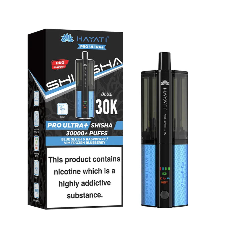 Blue Slush & Raspberry / Vim Frozen Blueberry Hayati Pro Ultra Plus Shisha 30K Pod Kit