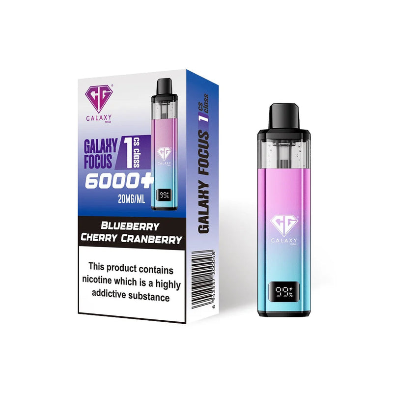 Blueberry Cherry Cranberry Crystal Galaxy Focus 6K Puffs Prefilled Pod Kit