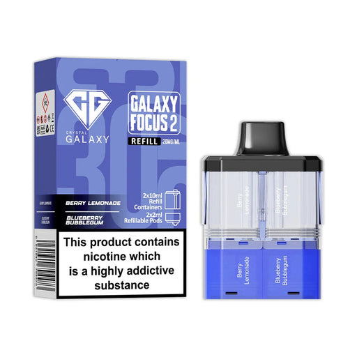 Berry Lemonade Bueberry Bubblegum Crystal Galaxy Focus 2 Prefilled Pods