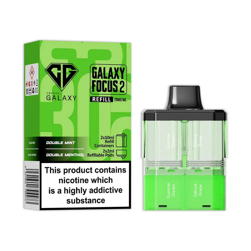 Double Mint Double Menthol Crystal Galaxy Focus 2 Prefilled Pods