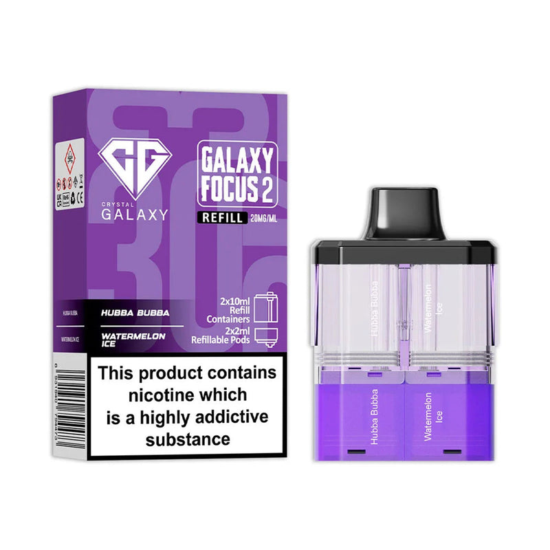 Hubba Bubba Watermelon Ice Crystal Galaxy Focus 2 Prefilled Pods