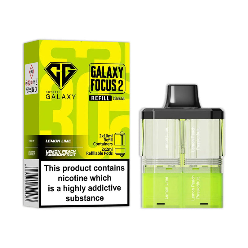 Lemon Lime Lemon Peach Passion Fruit Crystal Galaxy Focus 2 Prefilled Pods