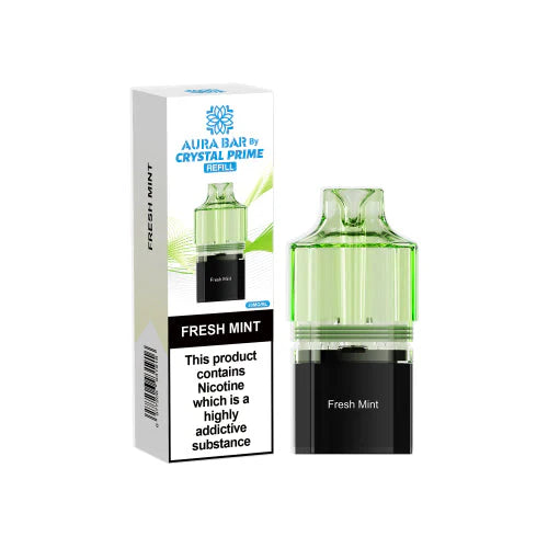 Fresh Mint Crystal Prime Aura bar 10k Prefilled Pods