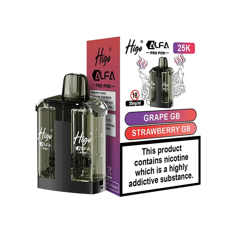 Grape GB / Strawberry GB Huba Huba Higo Alfa Pro 25K Pods
