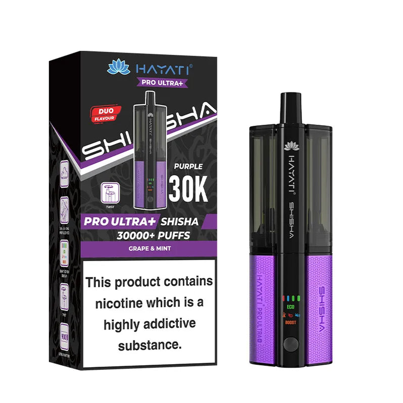 Grape & Mint Hayati  Pro Ultra Plus Shisha 30K Pod Kit
