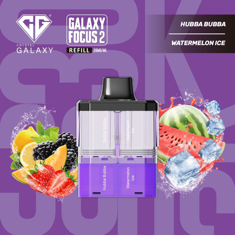 Hubba Bubba & Watermelon Ice Crystal Galaxy Focus 2 30K Prefilled Pods
