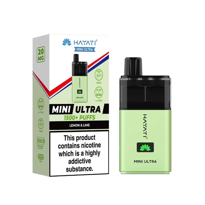 Hayati Mini Ultra Disposable Vape 1.5k Puffs 2% Nicotine disposable vape x5