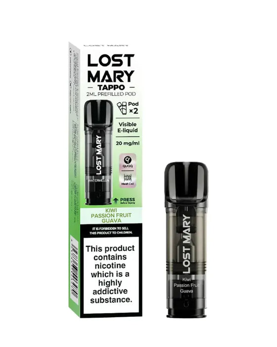 Lost Mary Tappo 2Pack Prefilled Pods Kiwi Passionfruit Guava