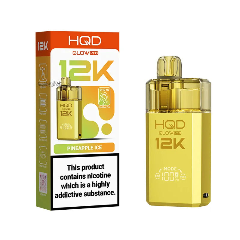 Pineapple ice HQD Glow Pro 12K Prefilled Pod Kit