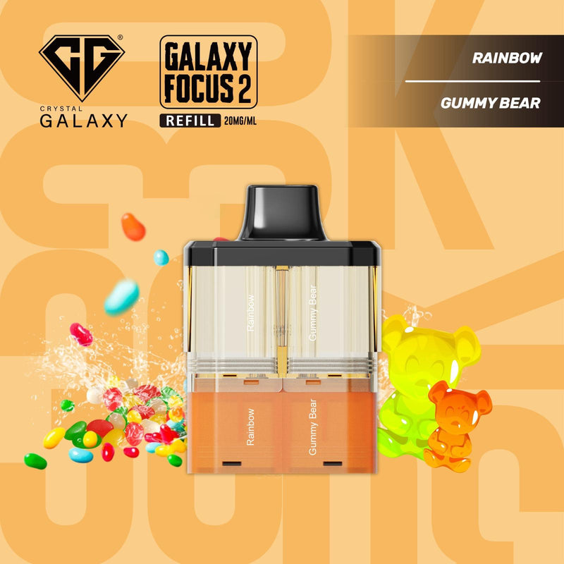 Rainbow and Gummy Bear Crystal Galaxy Focus 2 30K Prefilled Pods
