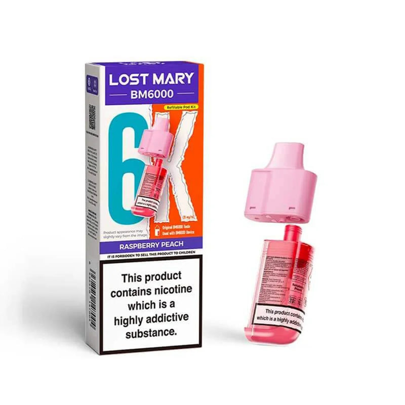 Raspberry peach Lost Mary BM6000 Prefilled Pods
