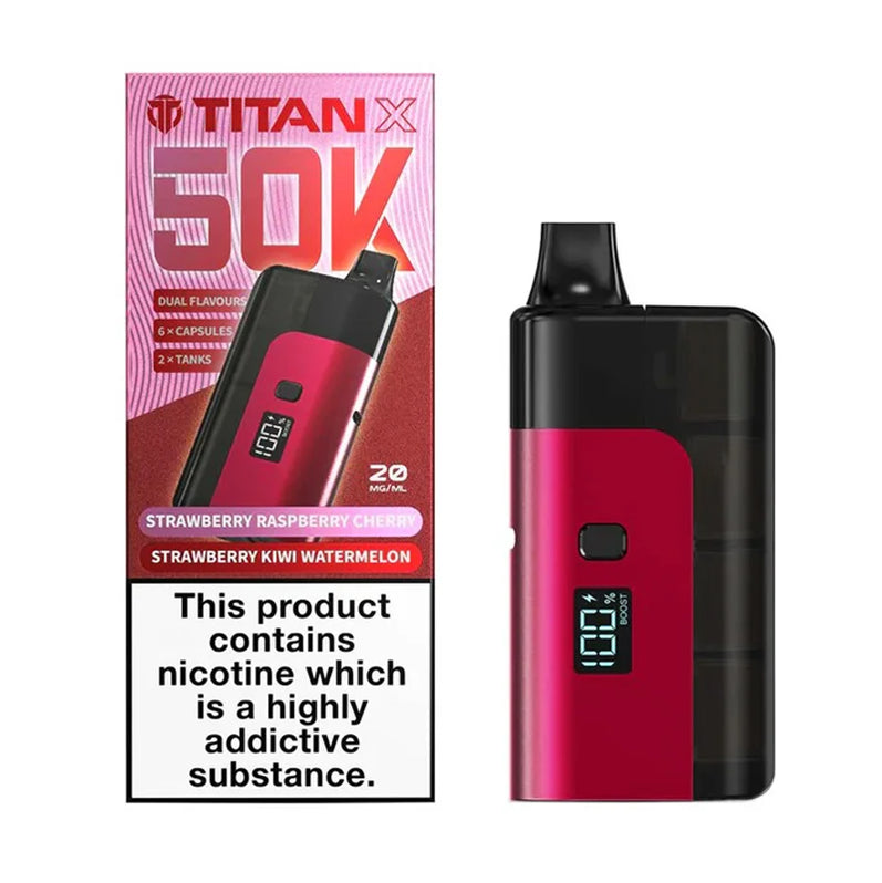 Strawberry Kiwi Watermelon / Strawberry Raspberry Cherry Titan X Prefilled Pod Kit