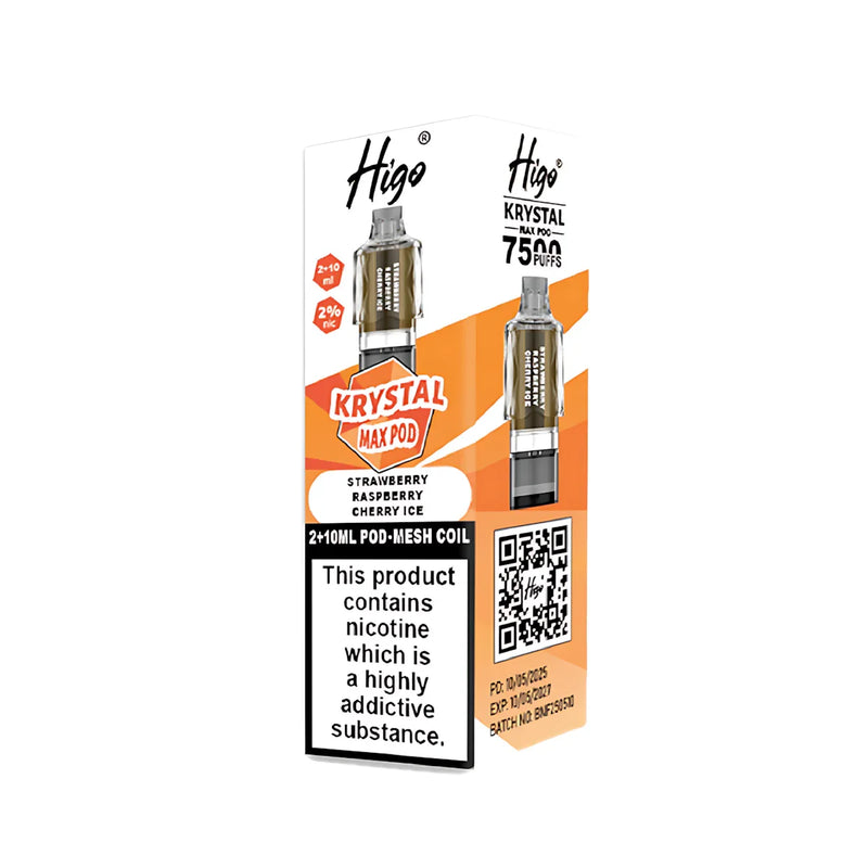 Straw Raspberry Cherry Higo Krystal Max 7500 Prefilled Pods