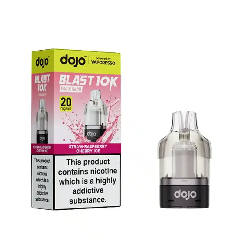Straw raspberry cherry ice Vaporesso Dojo Blast 10K Prefilled Pods