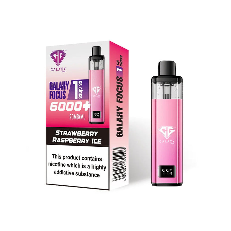 Strawberry Raspberry Ice Crystal Galaxy Focus 6K Puffs Prefilled Pod Kit