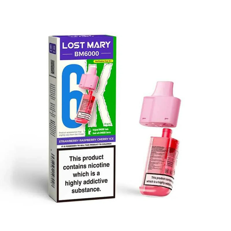 Strawberry raspberry cherry ice Lost Mary BM6000 Prefilled Pods