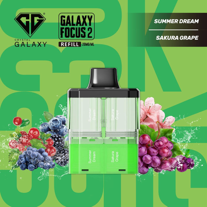 Crystal Galaxy Focus 2 30K Refill Pods - Prefilled & Ready to Use - Starting From £6.70