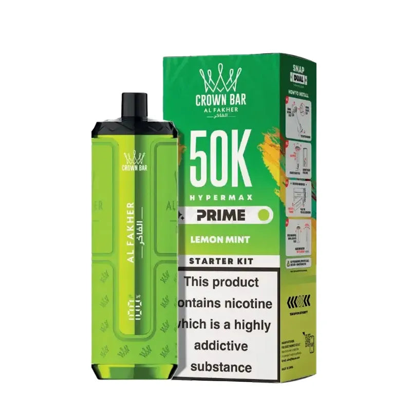 Lemon Mint Al Fakher Hypermax Prime 50K Prefilled Pod Kit - Vape Sites