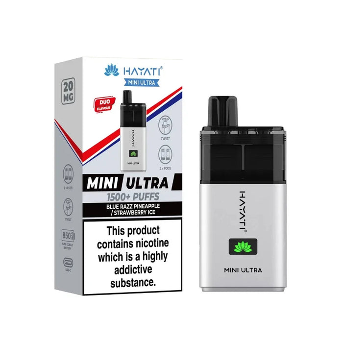 Hayati Mini Ultra Disposable Vape 1.5k Puffs 2% Nicotine disposable vape x5