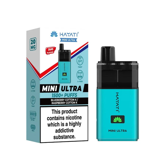 Hayati Mini Ultra Disposable Vape 1.5k Puffs 2% Nicotine disposable vape x5