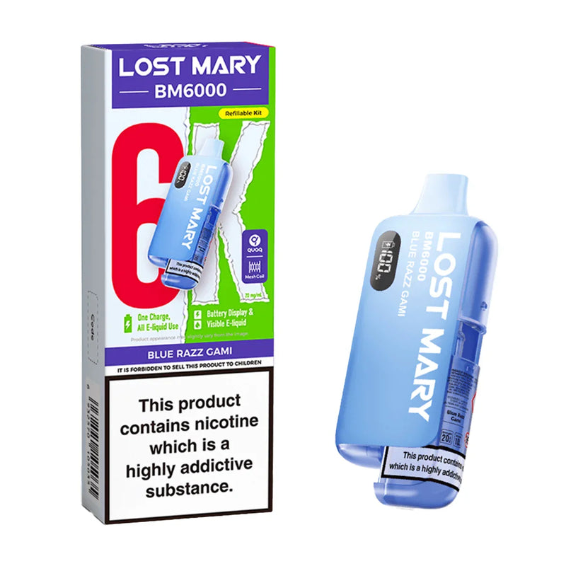 Blue razz Lost Mary BM6000 Prefilled Pod Kit