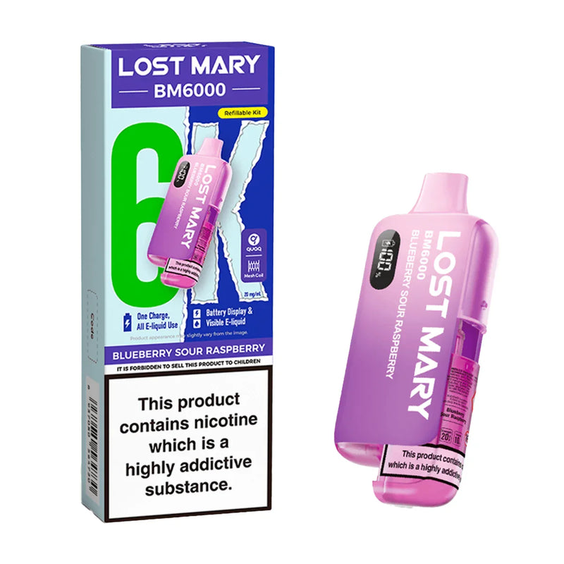 Blueberry sour raspberry Lost Mary BM6000 Prefilled Pod Kit