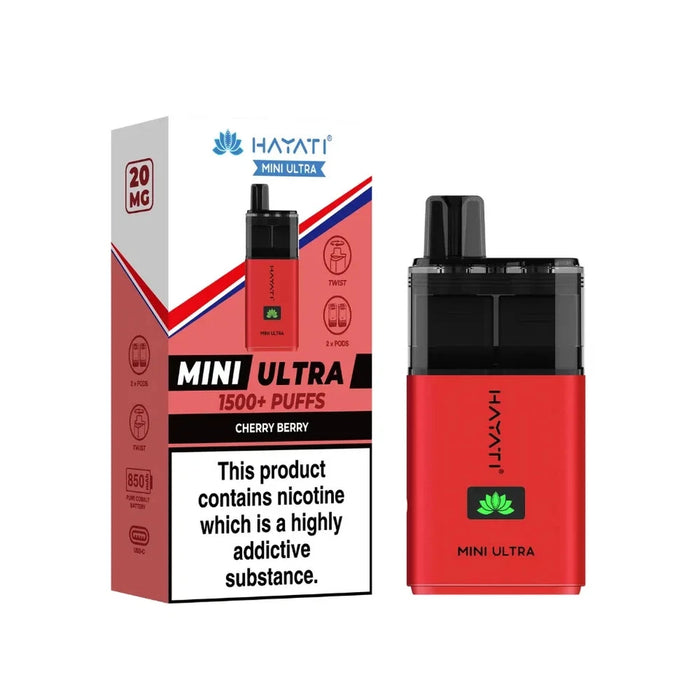Hayati Mini Ultra Disposable Vape 1.5k Puffs 2% Nicotine disposable vape x5