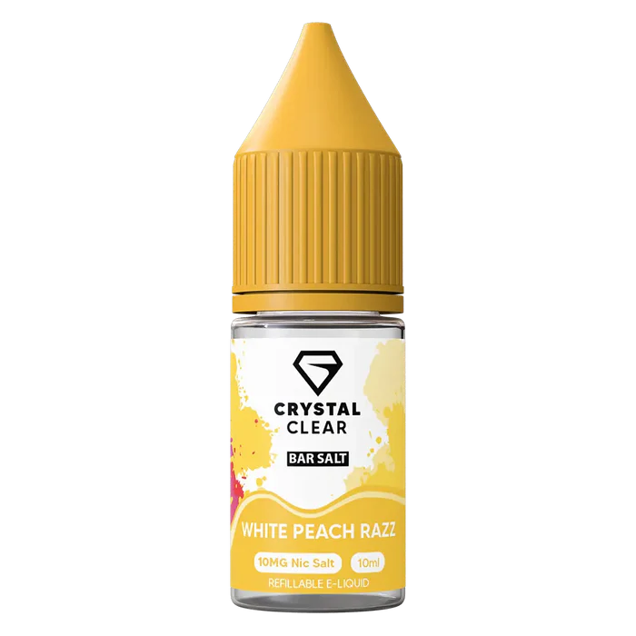Crystal Clear White Peach Razz Nic Salt Vape juice 10ml
