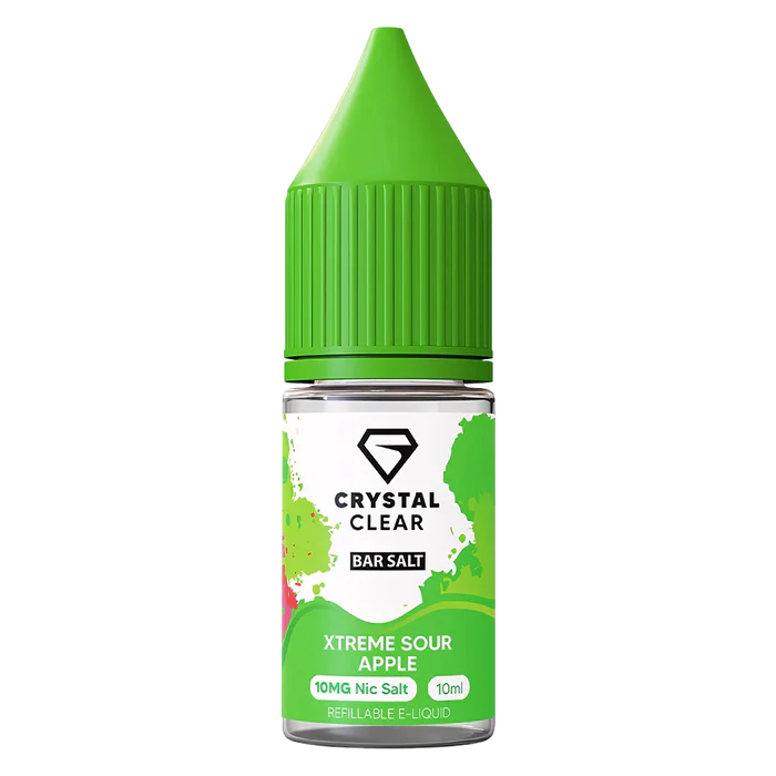 Crystal Clear Xtreme Sour Apple Nic Salt Vape juice 10ml