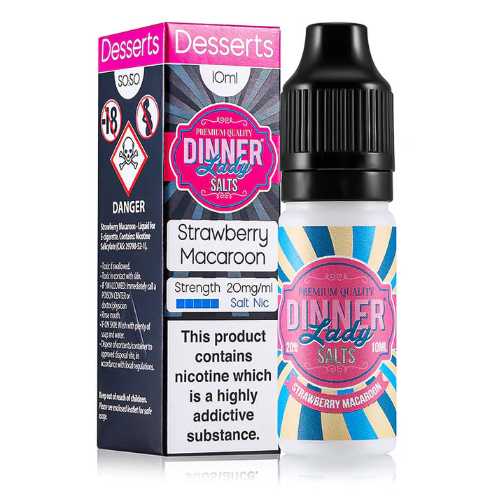 Dinner Lady Strawberry Macaroon Nic Salt E-Liquid 10ml