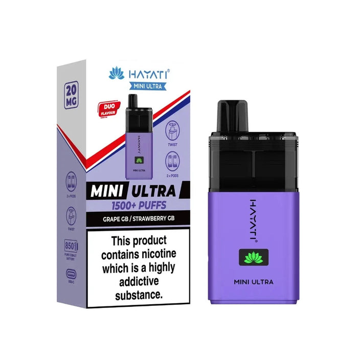 Hayati Mini Ultra Disposable Vape 1.5k Puffs 2% Nicotine disposable vape x5