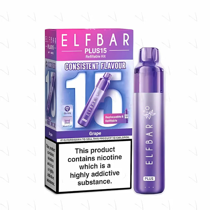 Grape Elf Bar Plus 15 Prefilled Pod Kit