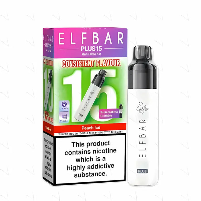 Peach ice Elf Bar Plus 15 Prefilled Pod Kit