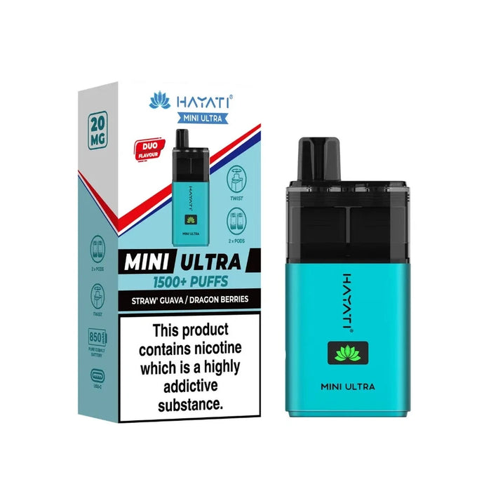 Hayati Mini Ultra Disposable Vape 1.5k Puffs 2% Nicotine disposable vape x5
