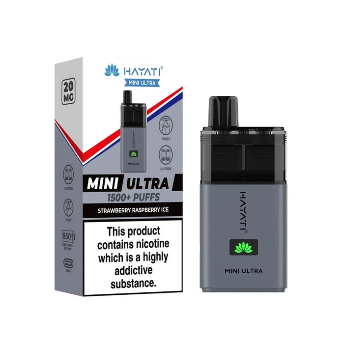 Hayati Mini Ultra Disposable Vape 1.5k Puffs 2% Nicotine disposable vape x5