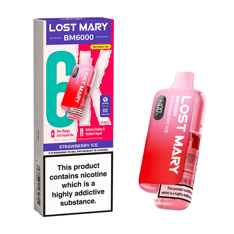 Strawberry ice Lost Mary BM6000 Prefilled Pod Kit