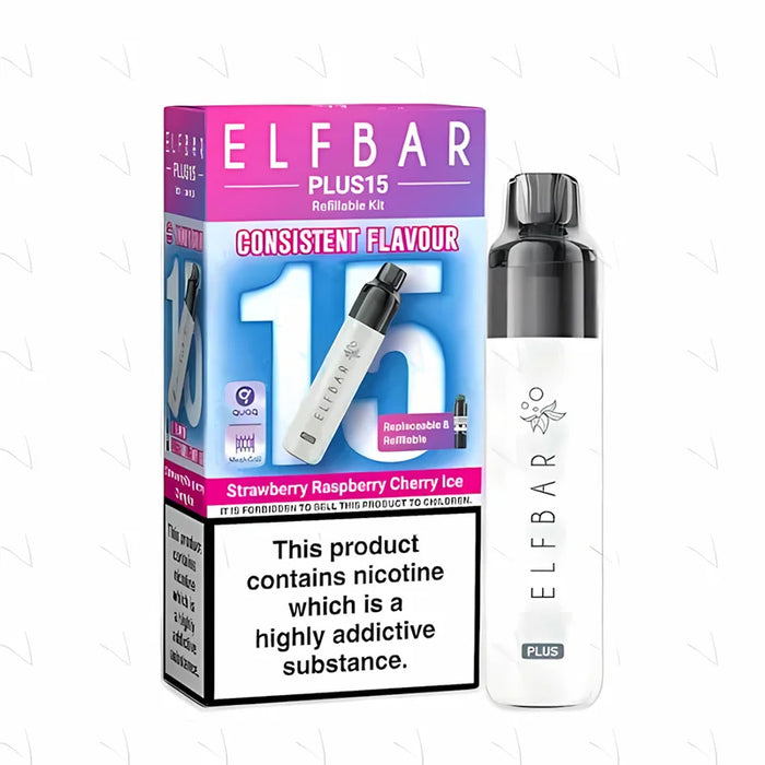 Strawberry Raspberry Cherry ice Elf Bar Plus 15 Prefilled Pod Kit