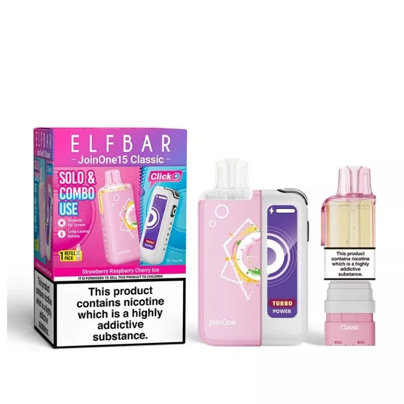 Strawberry Raspberry Elf Bar JoinOne15 Classic Prefilled Pod Kit