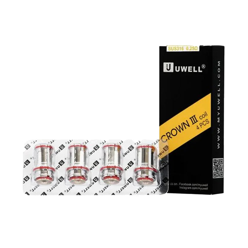 Uwell SUS316 Crown III Coils 0.25 ohm 4 Pcs